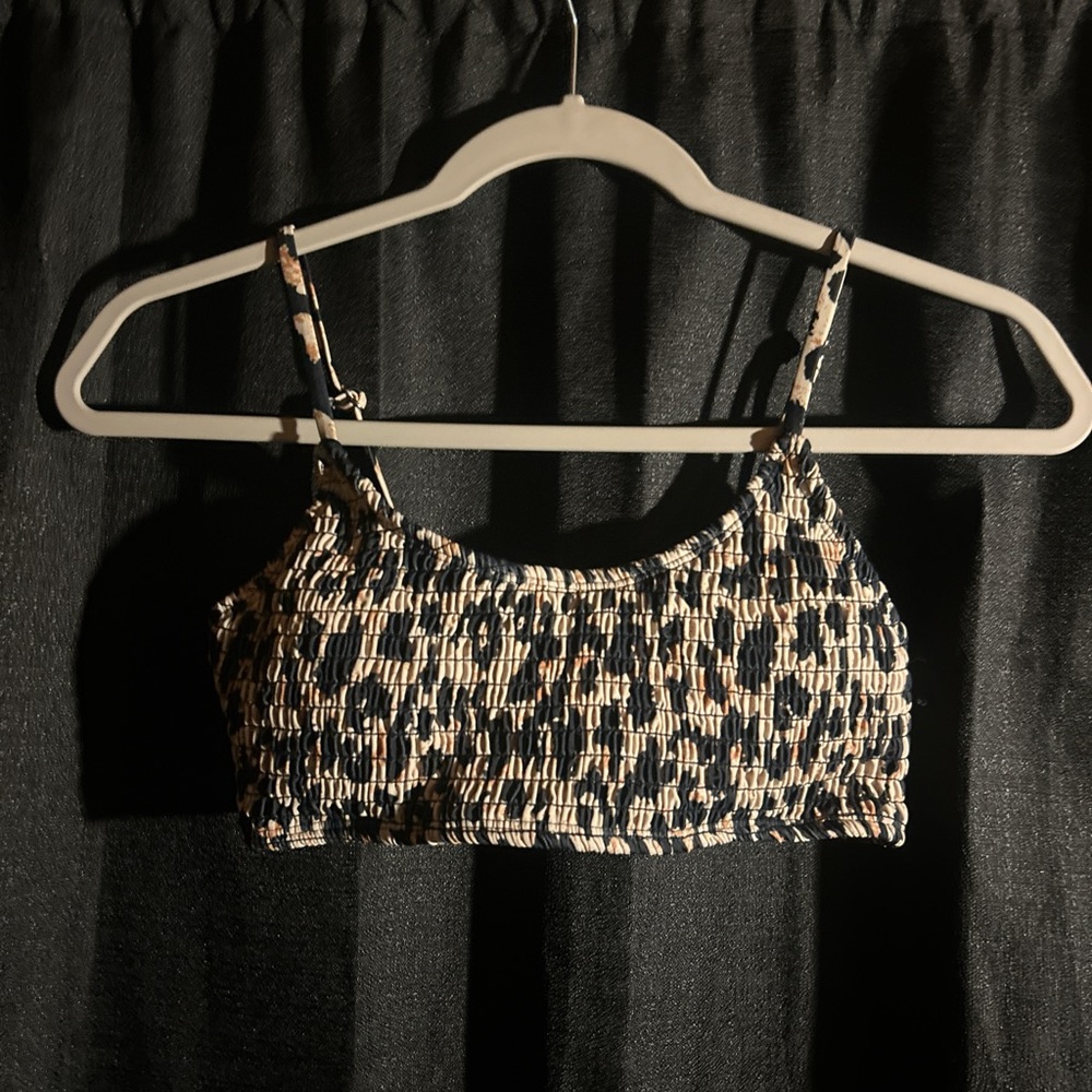SHEIN Black and Cream Bikini Top